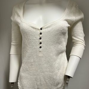Free people off white Henley shirt